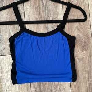 Blue and Black Tank Top